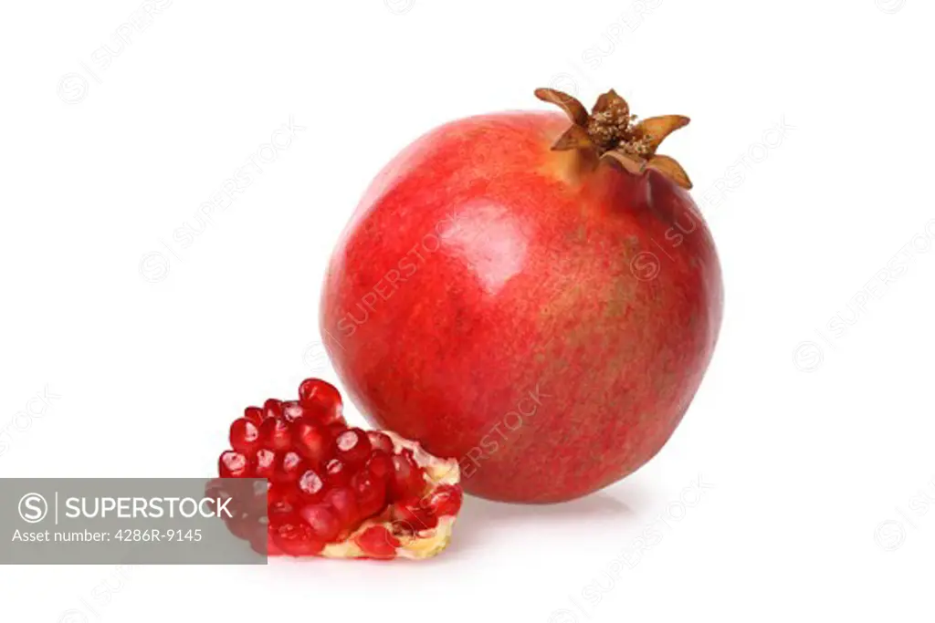 Pomegranate, cutout on white background