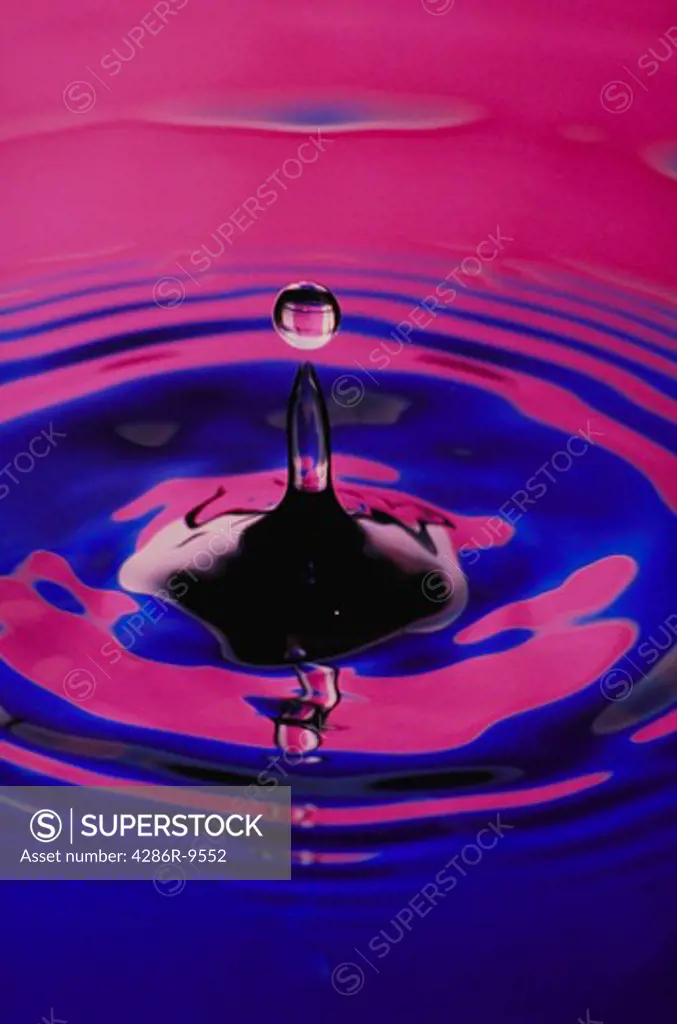 Water drop with pink coloring