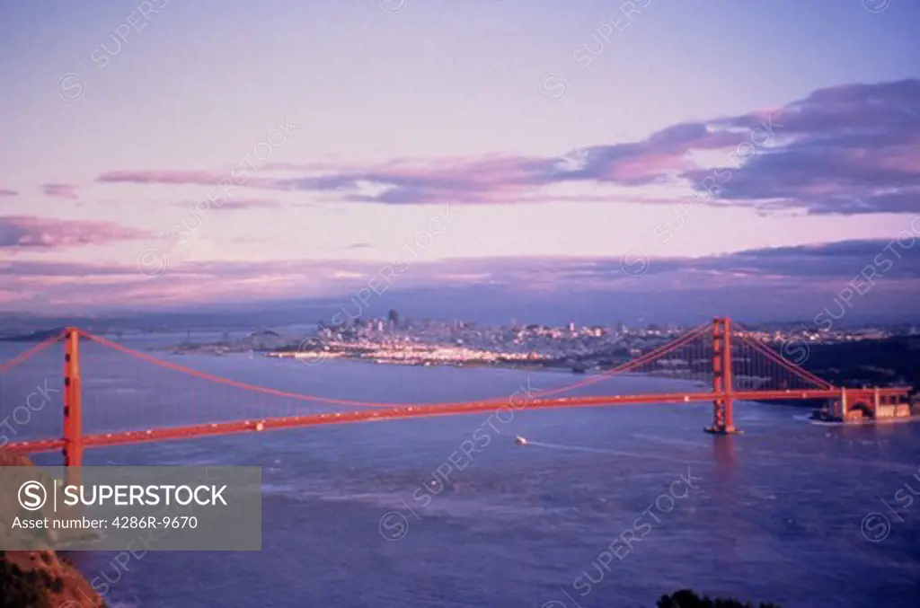 Aerial view of the Golden Gate Bridge in San Francisco, California.