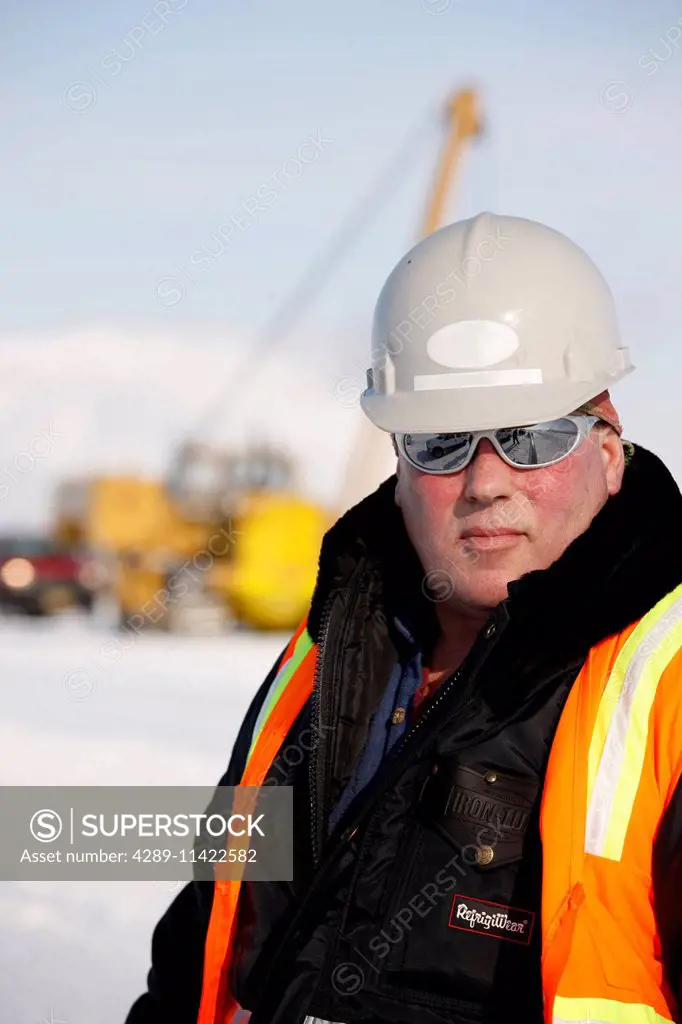 Portrait Of A North Slope Oil Field Construction Worker, Arctic Alaska, Winter