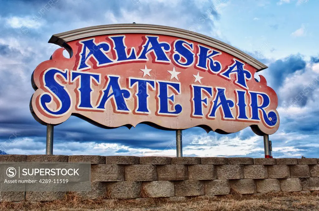 Alaska State Fair Sign, Palmer, Southcentral Alaska, Spring