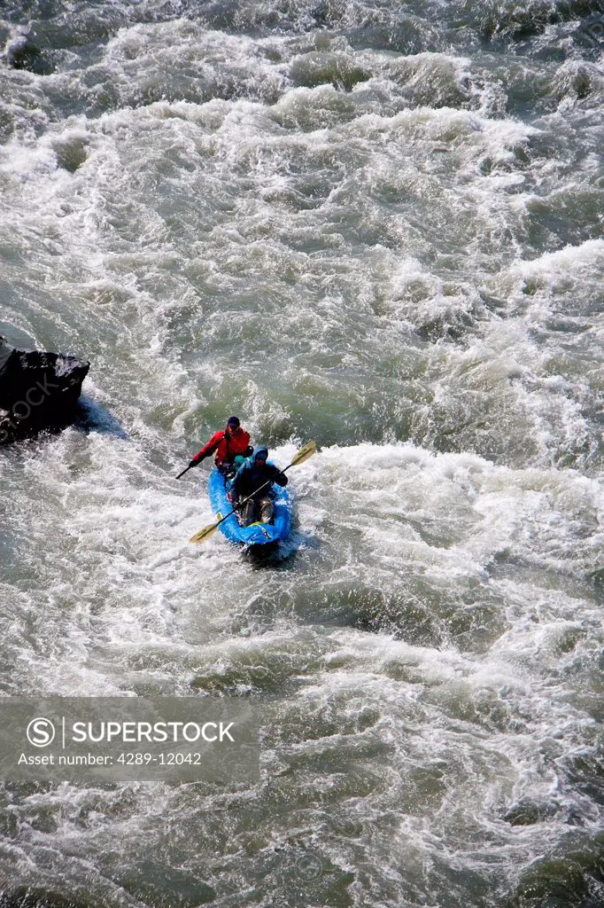 Rafting whitewater on the Hulahula River rapids in a Soar, Arctic National Wildlife Refuge, Brooks Range, summer in arctic Alaska.