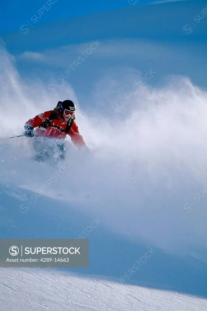 Person Skiing @ Chugach Mountains Valdez SC Alaska Winter