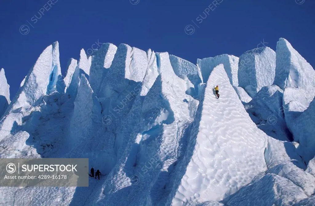 Ice Climber on Matanuska Glacier Southcentral Summer Alaska Matsu Valley
