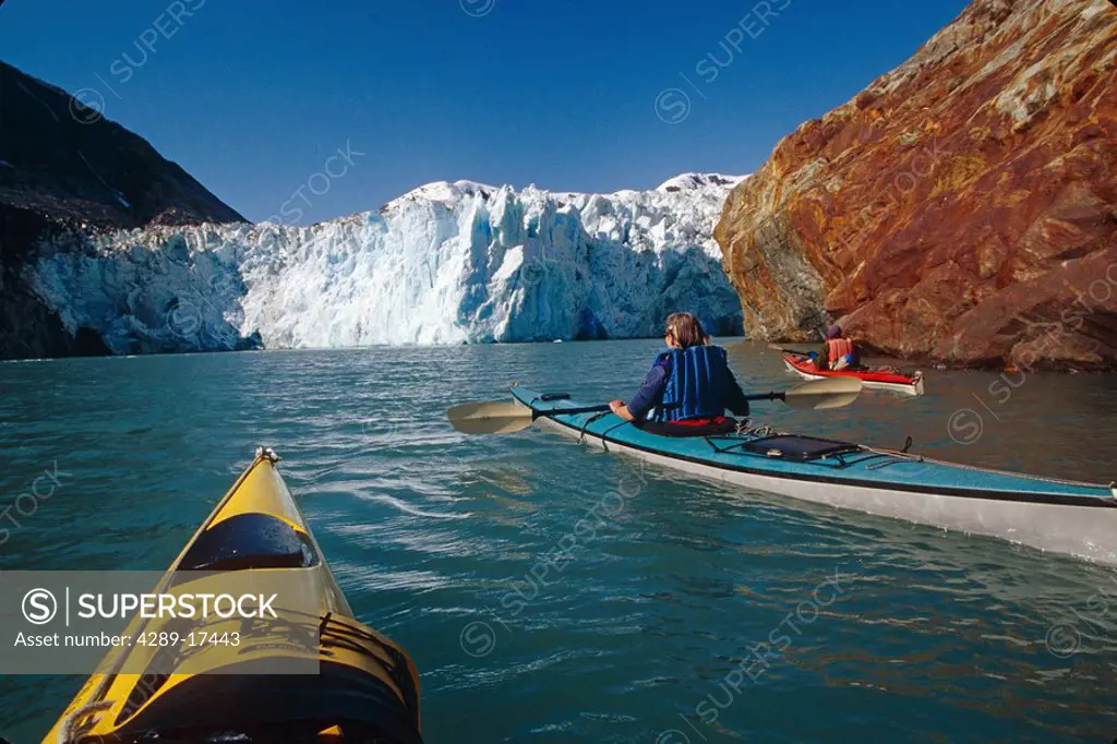 Sea Kayakers near S.Sawyer Glacier Tracy Arm SE AK Fords Terror Wilderness Area