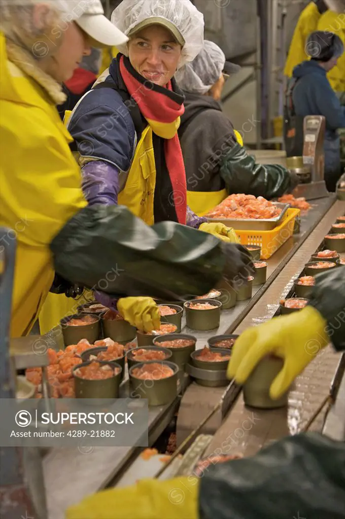 Canning line at Peter Pan Seafoods, Dillingham, Western Alaska