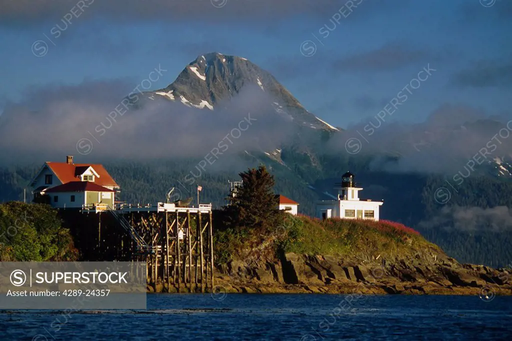 Point Retreat Lighthouse on Saginaw Channel Mansfield Peninsula Admiralty Isl Southeast Alaska Summer