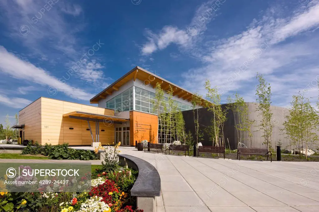 The Morris Thompson Cultural and Visitors Center in downtown Fairbanks, Interior Alaska