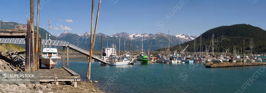 Scenic view of Haines Harbor, Haines, Southeast Alaska