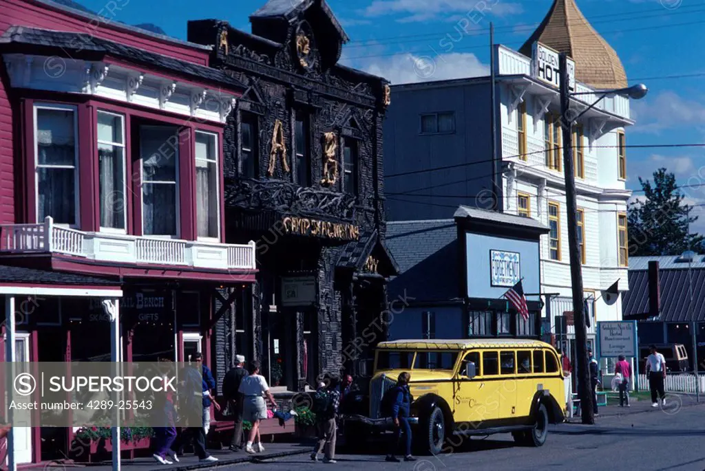 Skagway Downtown Broadway Street Southeast Alaska Arctic Brotherhood Hall Summer Visitor