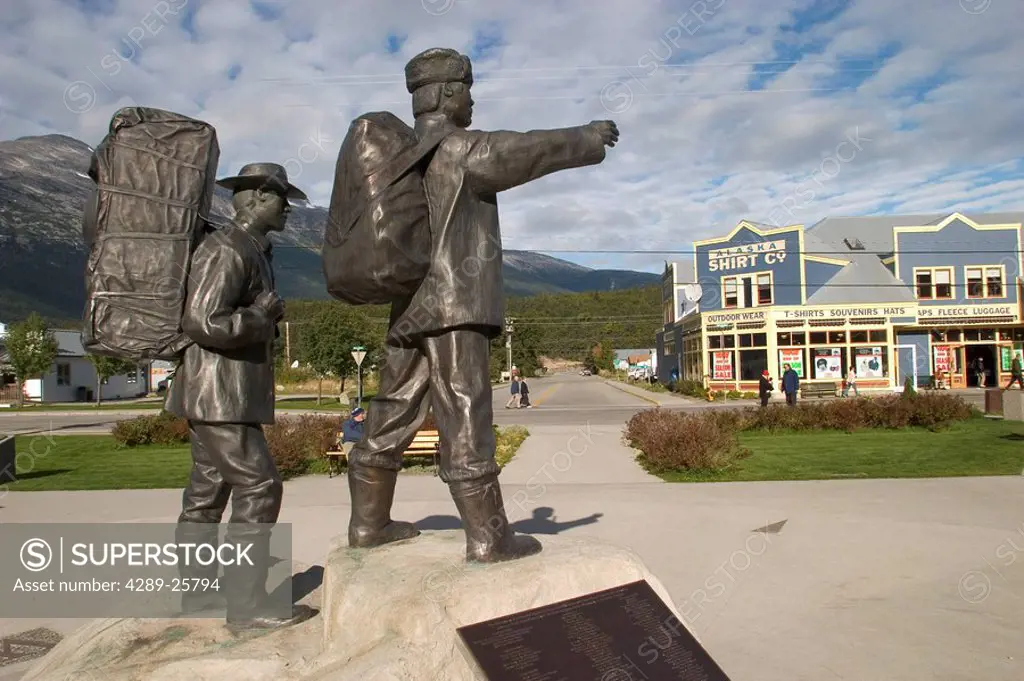 Statue Commemorating 1898 Gold Rush Skagway SE Alaska Spring