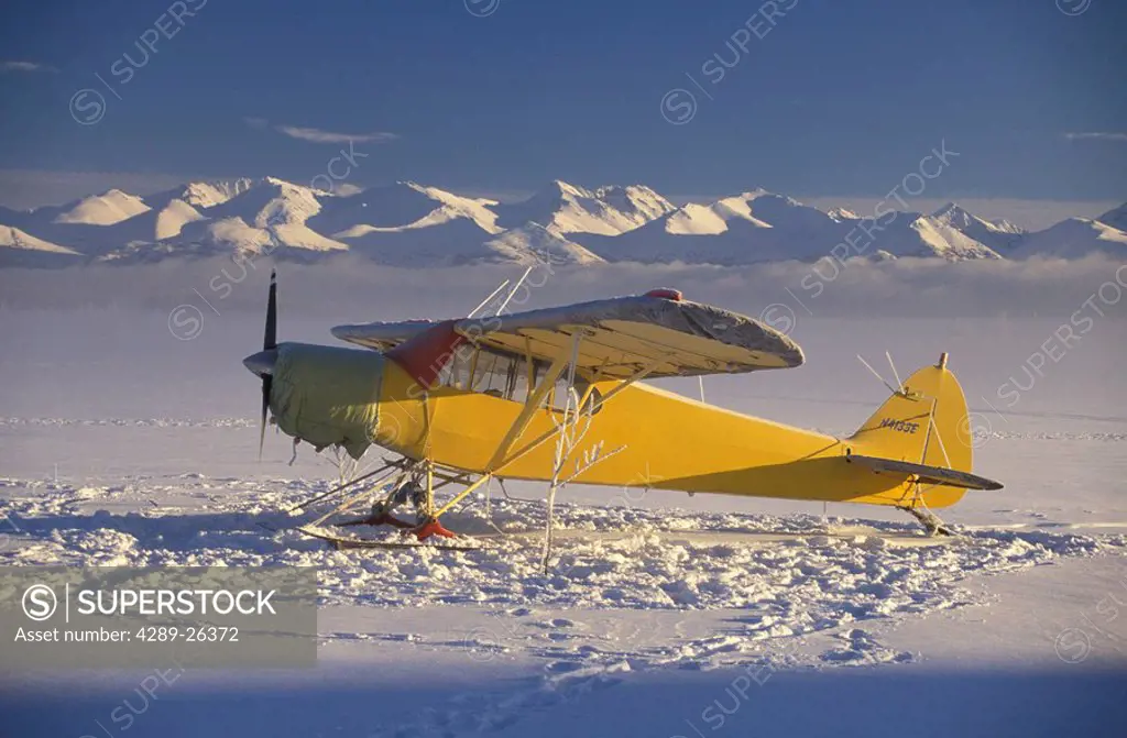 Ski Plane Lake Hood Anchorage SC AK winter portrait
