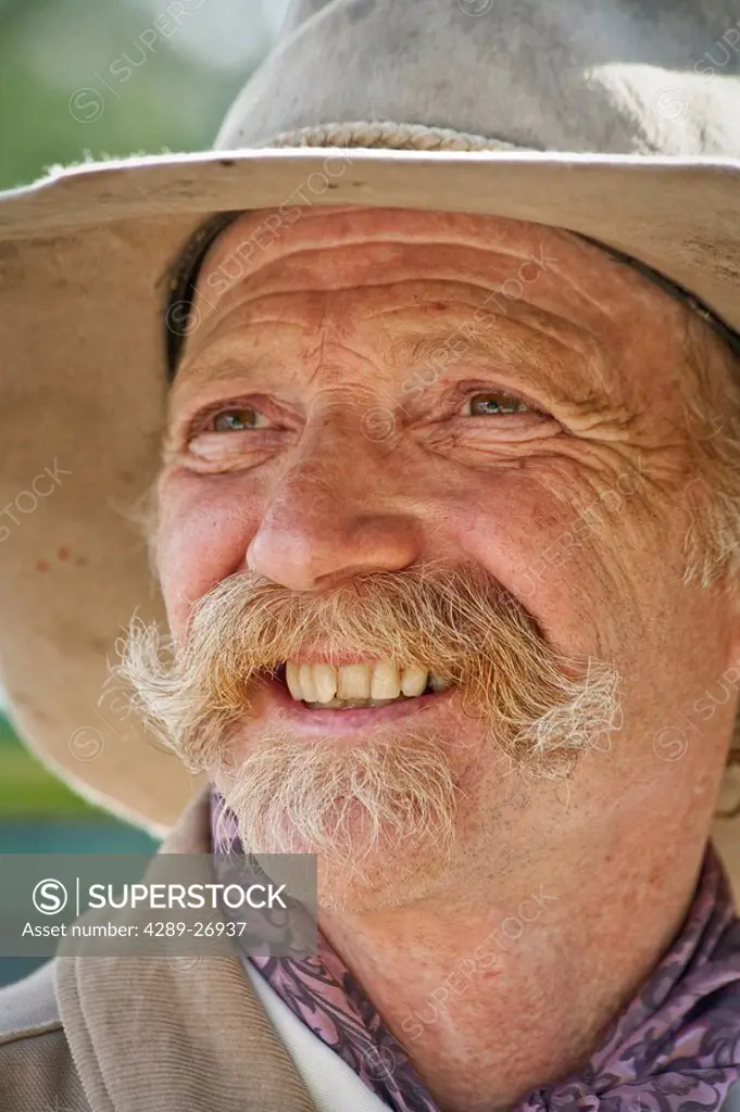 Portrait of a horse wrangler in the Rodeo at the Alaska State Fair, Palmer, Alaska
