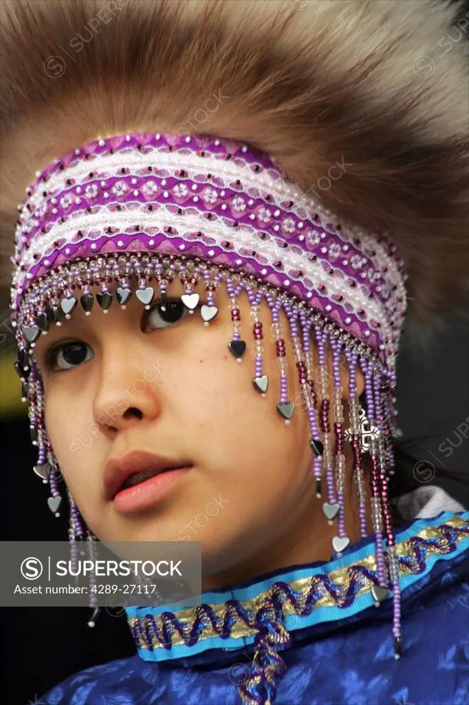 Alaska Native Heritage Center performer at the Alaska State Fair in Palmer, Alaska