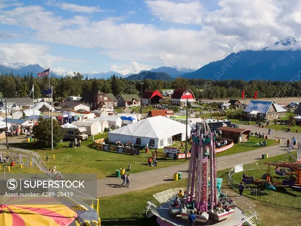 Aerial view of the Alaska State Fair Palmer Alaska