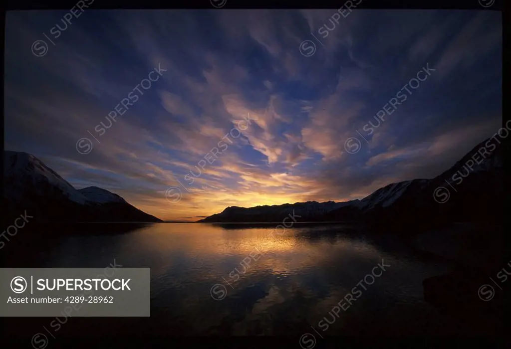 Sunset Turnagain Arm Cook Inlet Southcentral AK summer scenic