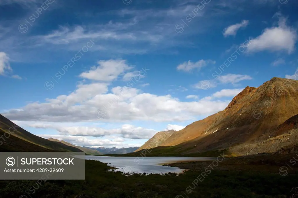 View of Grizzly Lake, Tombstone Territorial Park, Yukon Territory, Canada, Summer