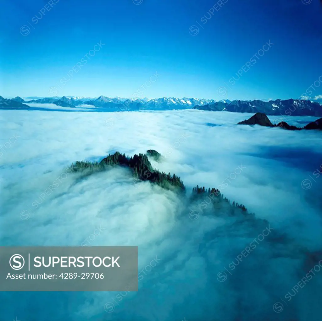 Chugach MTS in sea of clouds / Alaska AK