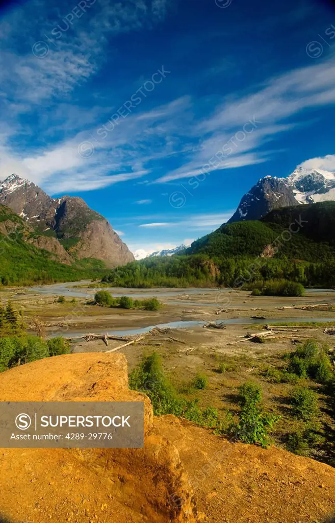Scenic view of Eagle River in Chugach State Park, Southcentral Alaska, Summer
