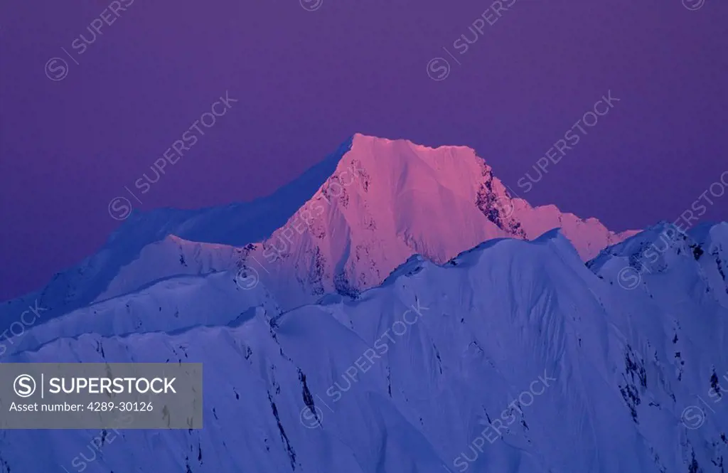 Alpenglow on Carpathian Mtn. Kenai Mountains KP Alaska