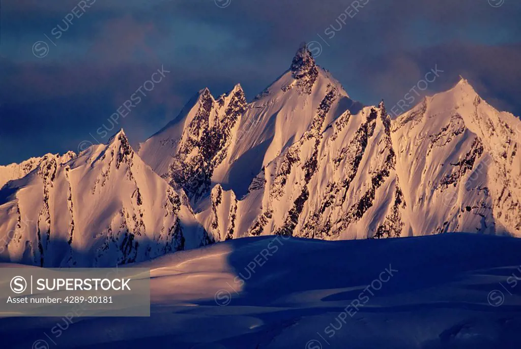 Chugach Mountains Near Valdez Winter Alaska Southcentral