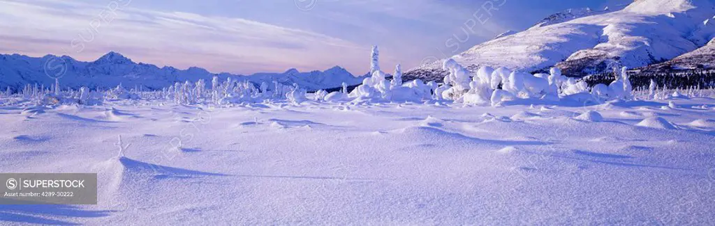 Chugach & Talkeetna Mtns Tahneta Pass Southcentral AK winter scenic