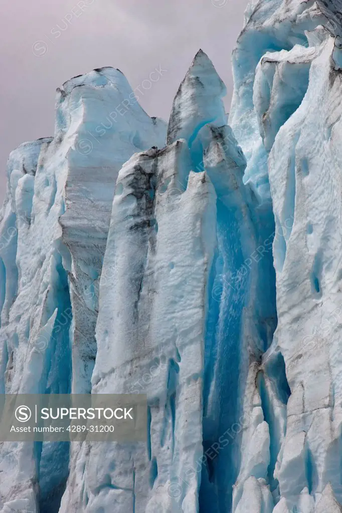 Close up of Shoup Glacier, Shoup Bay State Marine Park, Southcentral Alaska