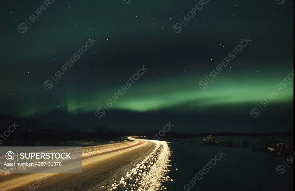 Glenn Highway Northern Lights Southcentral Alaska