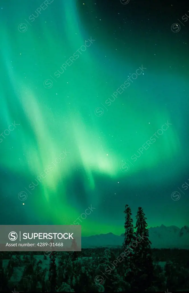 Northern Lights Over Mckinley Southcentral Alaska/nMile 135 Parks Hwy