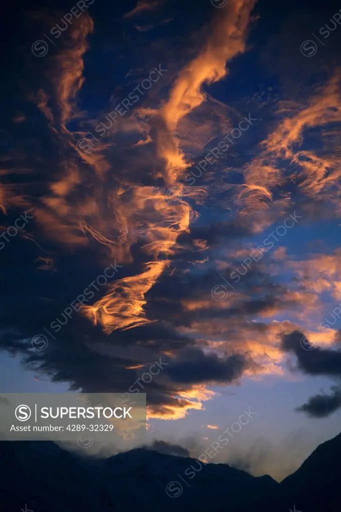 Sunset Reflection on Clouds Talkeetna Mts SC Alaska
