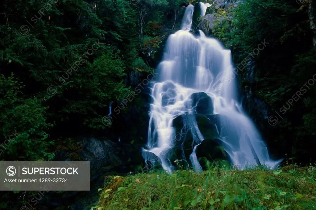 Waterfall in Berners Bay Tongass National Forest Southeast Alaska Summer