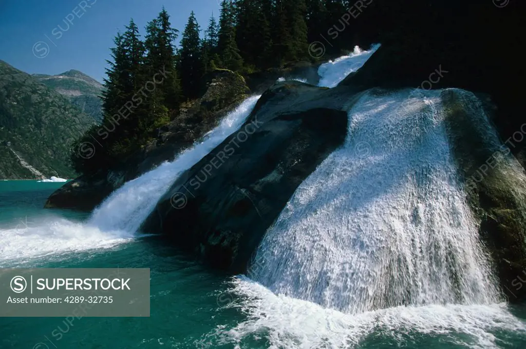 Icy Falls in Tracy Arm Fords_Terror Wilderness Area Southeast AK Summer Tongass National Forest