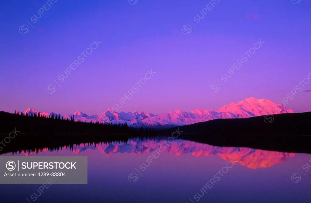 Mt McKinley Alaska Range Wonder Lake Denali NP Int AK summer scenic