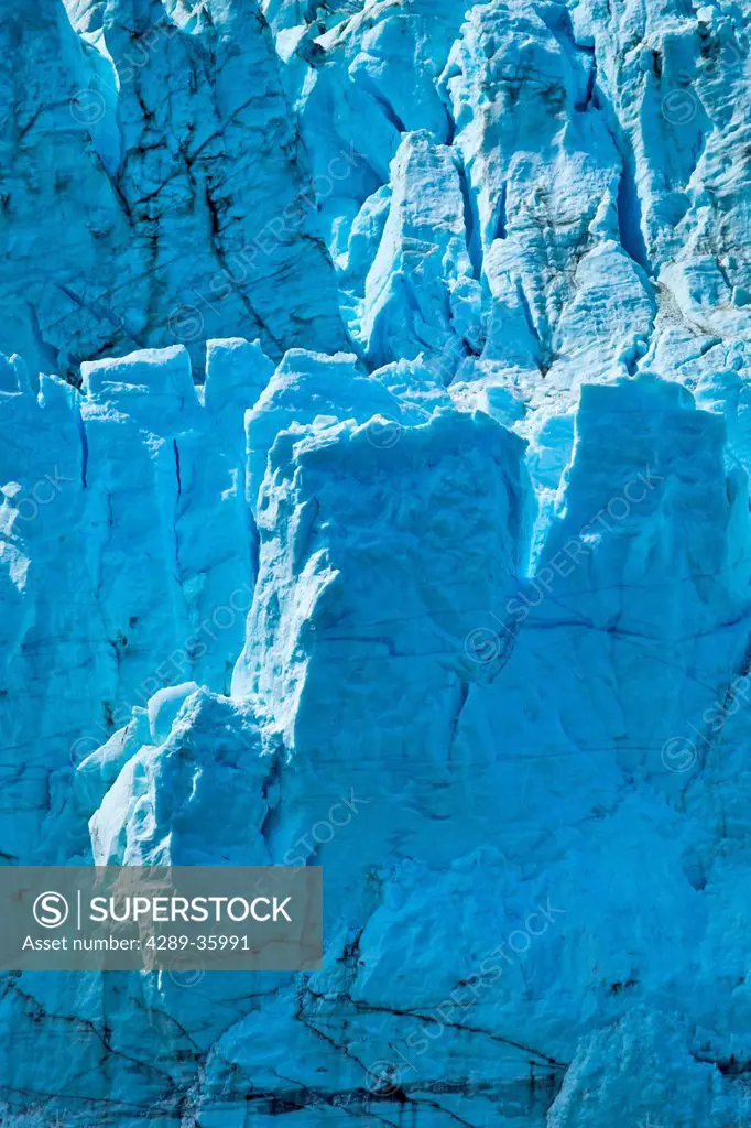 Close up of Margerie Glacier in Tarr Inlet, Glacier Bay National Park & Preserve, Southeast Alaska, Summer