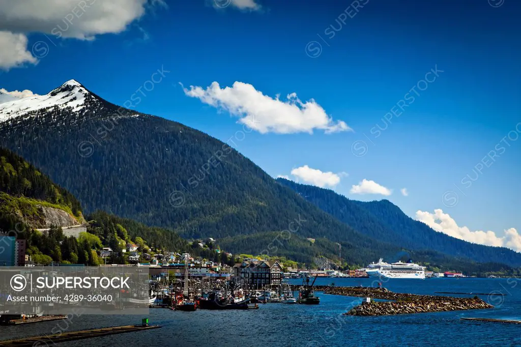 Scenic view of the Port of Ketchikan, Inside Passage, Southeast Alaska, Summer