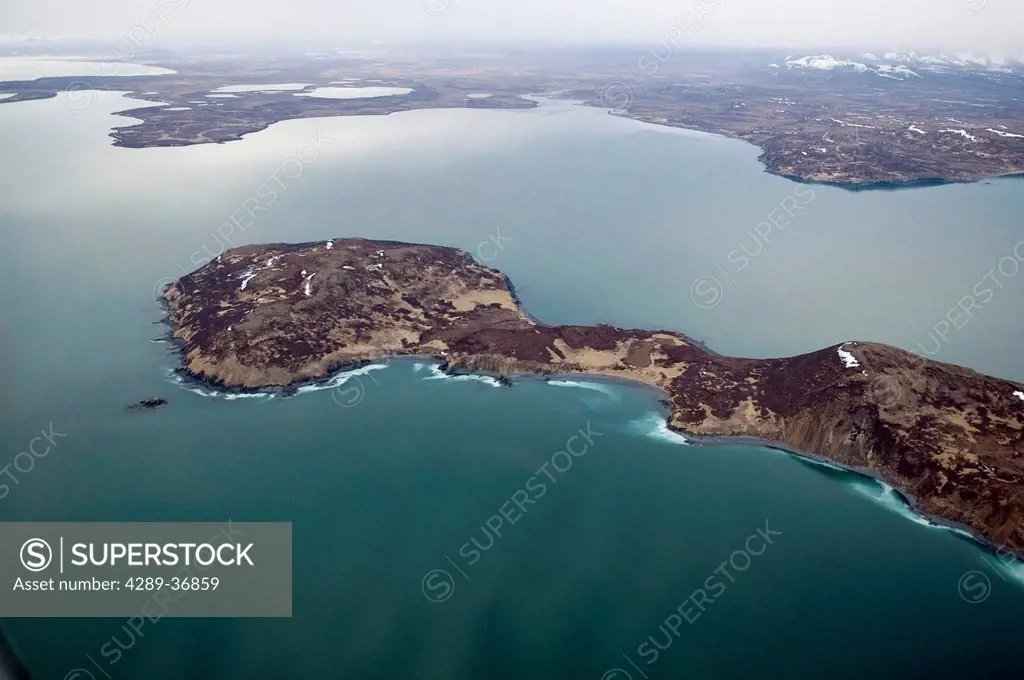 Aerial Of Spawning Herring Turns Water White Ak Sw Spring Summit Island