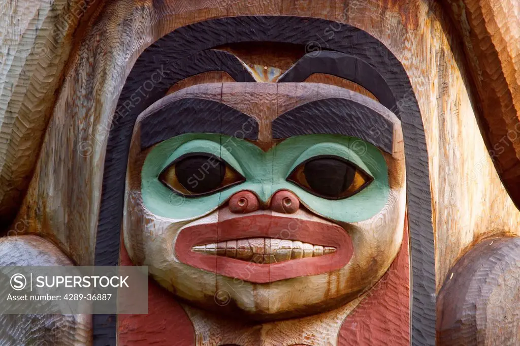 Face Symbol On Totem Totem Park Nat.Monument Ak Se Sitka Digital