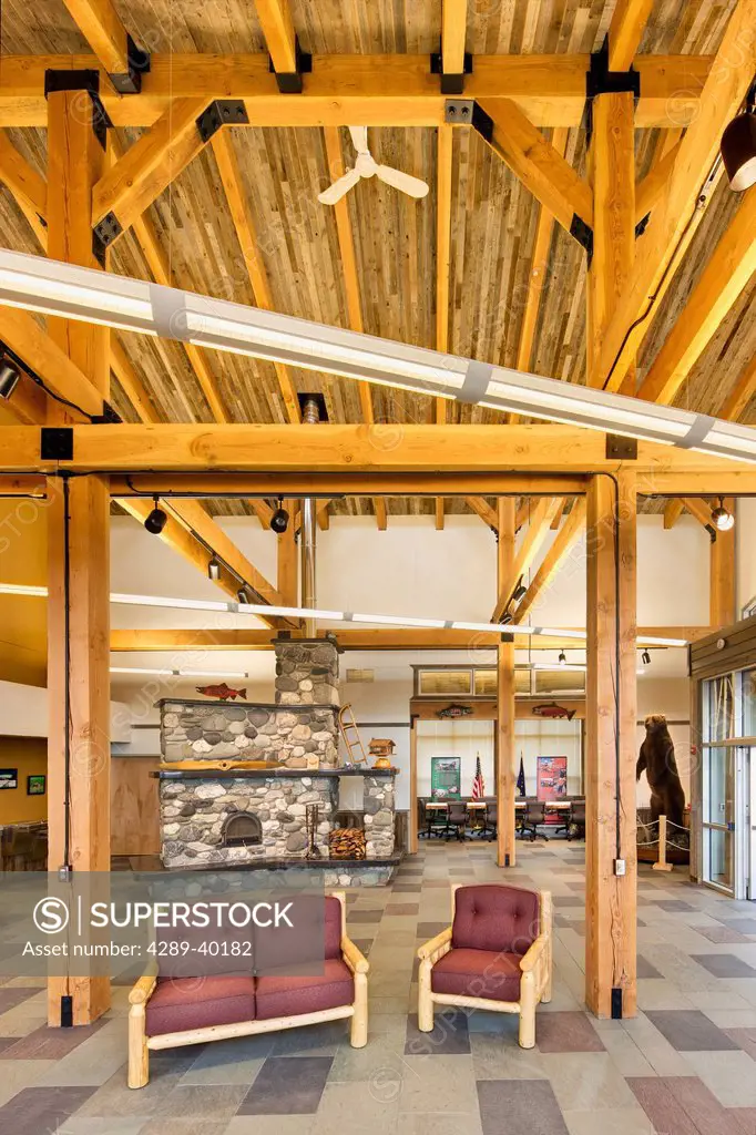 Interior photograph of the Chena River Lakes District Flood Control Project Visitor Center. It is the Northernmost flood control project operated by t...