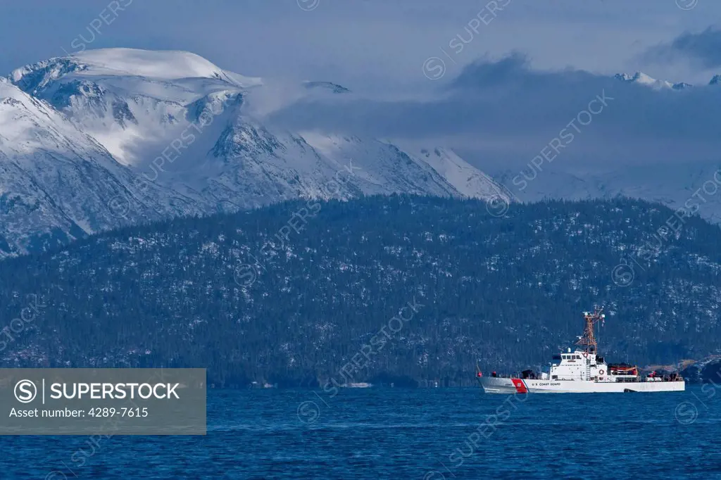 U.S. Coast Guard boat in Southeast Alaska, Summer