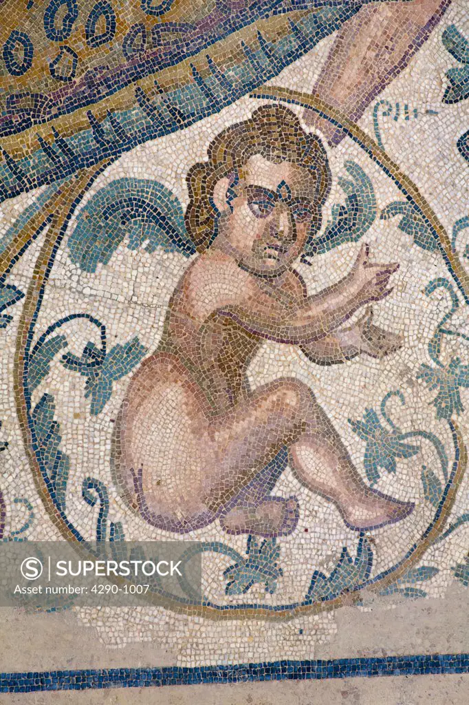 Mosaic in the Triclinium, dining room, Villa Romana del Casale, Piazza Armerina, Sicily, Italy