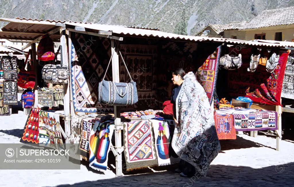 Stall in the market, Ollantaytambo, Sacred Valley of the Incas, near Cusco, Peru