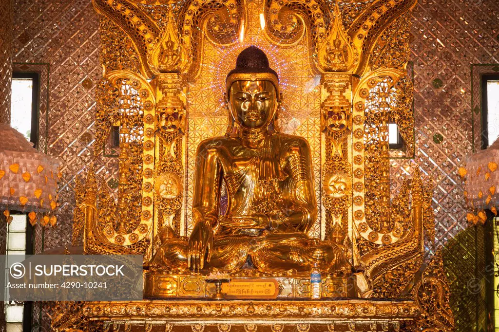 Nan Oo Buddha in Nan Oo Buddha Hall at Botataung Pagoda, Yangon, (Rangoon), Myanmar, (Burma)