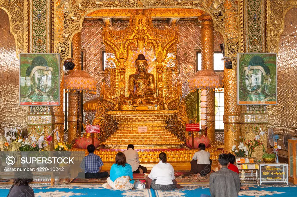 Nan Oo Buddha in Nan Oo Buddha Hall at Botataung Pagoda, Yangon, (Rangoon), Myanmar, (Burma)