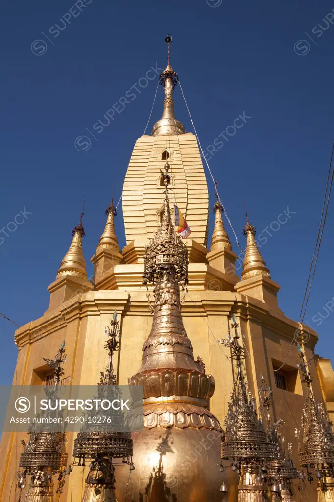Stupa at Popa Taung Kalat Temple, Mount Popa, near Bagan, Myanmar, (Burma)