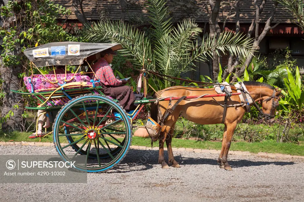 Horse and cart, Bagan, Myanmar, (Burma)