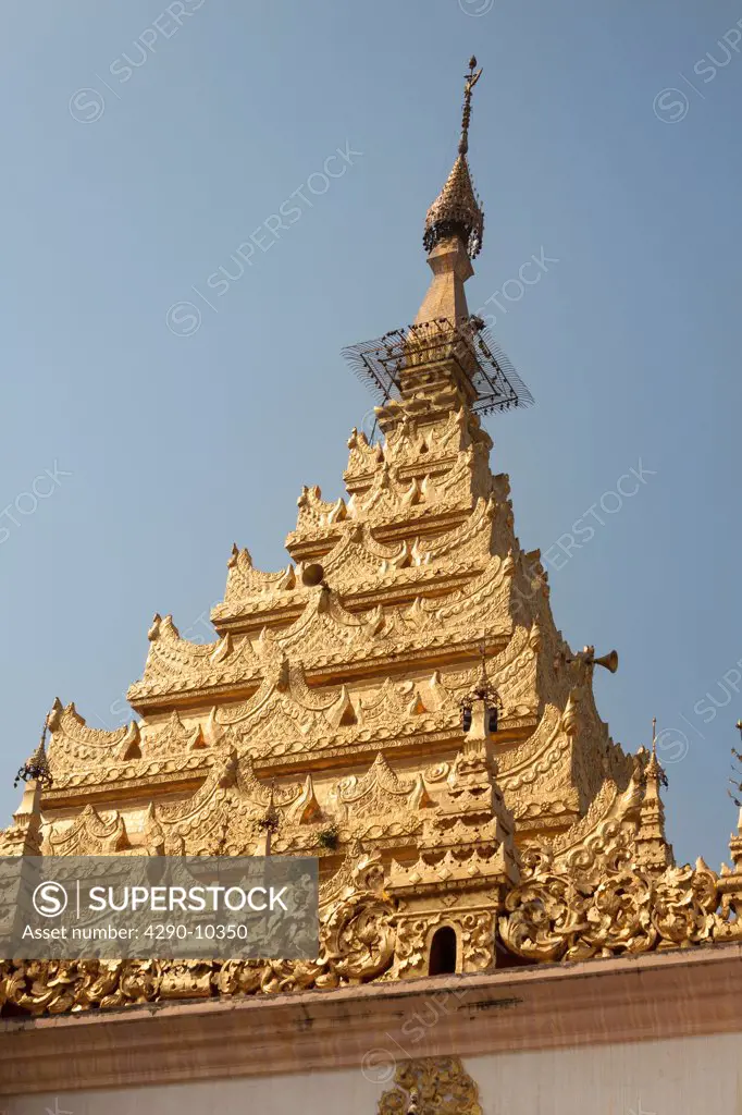 Stupa and hti of Mahamuni Pagoda, Mandalay, Myanmar, (Burma)