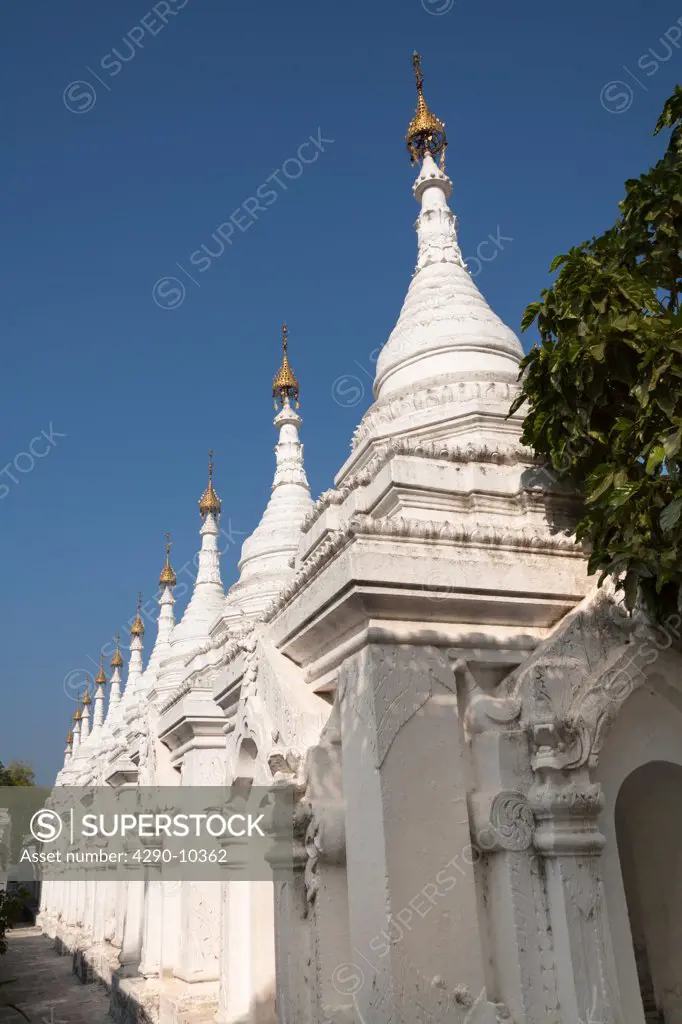 Stupas and htis of Sandamuni Pagoda, Mandalay, Myanmar, (Burma)