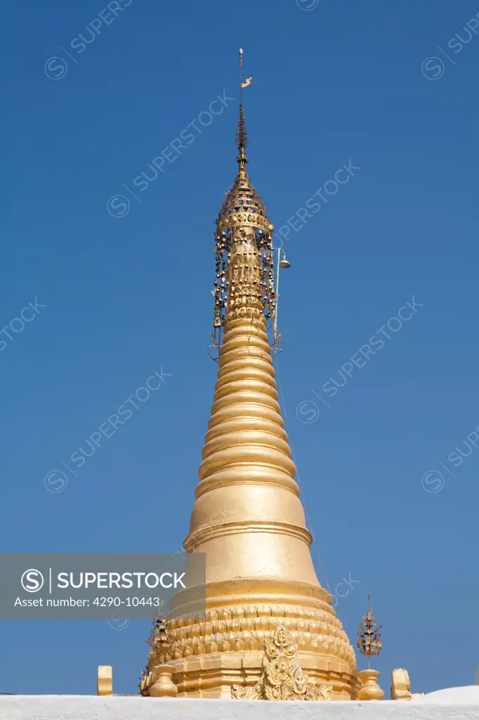 Stupa, Shwe Yan Pyay Monastery, also known as Shwe Yaunghwe Monastery, Nyaung Shwe, Shan State, Myanmar, (Burma)
