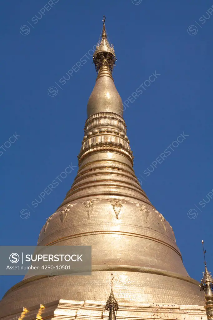 The main golden stupa at Shwedagon Pagoda, Yangon, (Rangoon), Myanmar, (Burma)