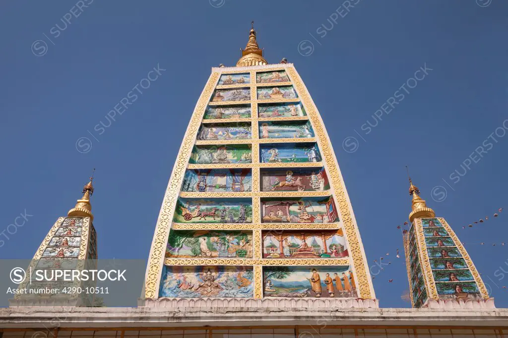 Replica of Mahabodhi Paya, at Shwedagon Pagoda, Yangon, (Rangoon), Myanmar, (Burma)